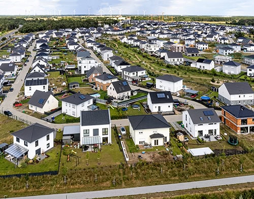Luftbild der Wohnsiedlung Ahrensdorfer Heide